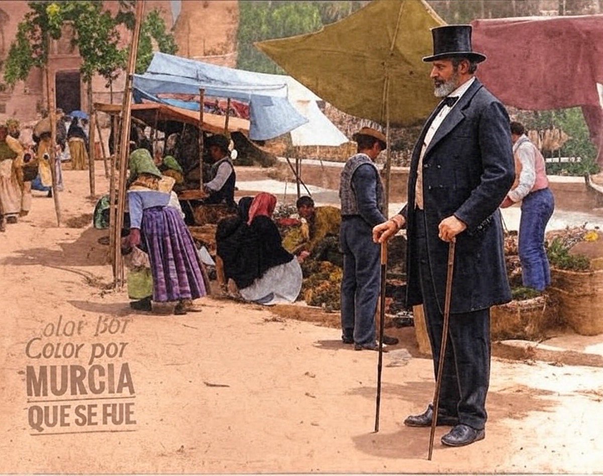 murciaquesefue's tweet photo. Os quiero llevar a la Murcia que se fue, la del 6 de abril de 1882. Hace 142 años y 363 días si contáis desde hoy. Venid conmigo al mercado de los jueves. Despacio, amigos… Aquí se esconde la vida que no está en libros, pero llena estómagos y aviva habladurías con fervor eterno https://t.co/VFJKyHGtgX