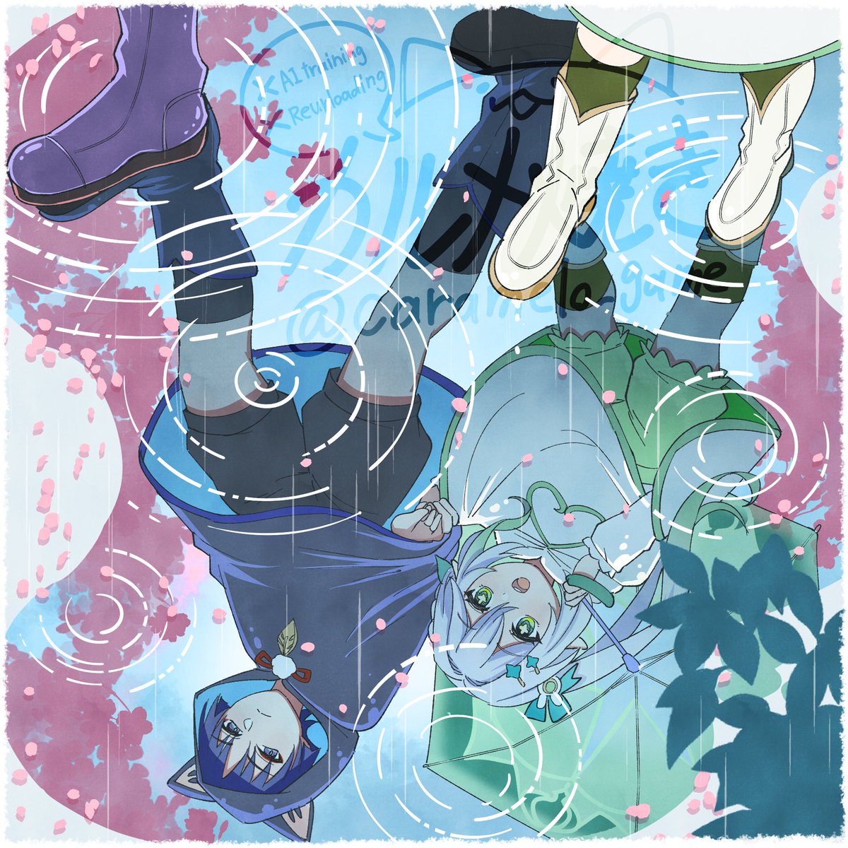 caramelo_game's tweet image. 雨がっぱとわたくしのおうち傘でお出かけできる☔️(放ナヒ)