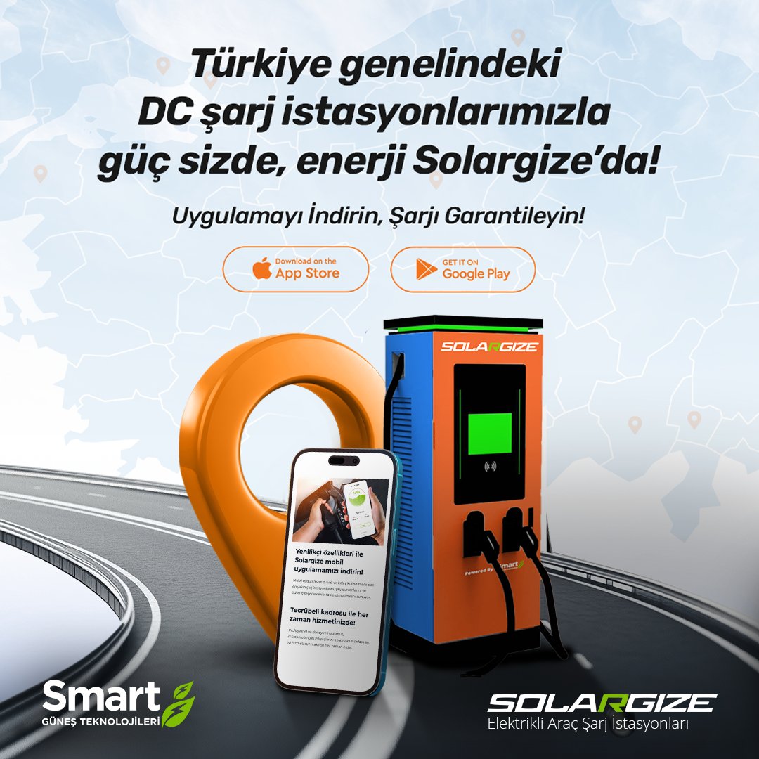smartsolargize's tweet photo. Türkiye genelindeki hızlı DC şarj istasyonlarımızla yolda kalmak artık mazide! Hızlı, güvenli ve kesintisiz şarj deneyimi Solargize ile.
En yakın istasyonu keşfetmek için uygulamayı hemen indirin.
#Solargize #Şarjİstasyonu #ElektrikliAraç
https://t.co/pKnvpvNHle https://t.co/8KB1otPrwF