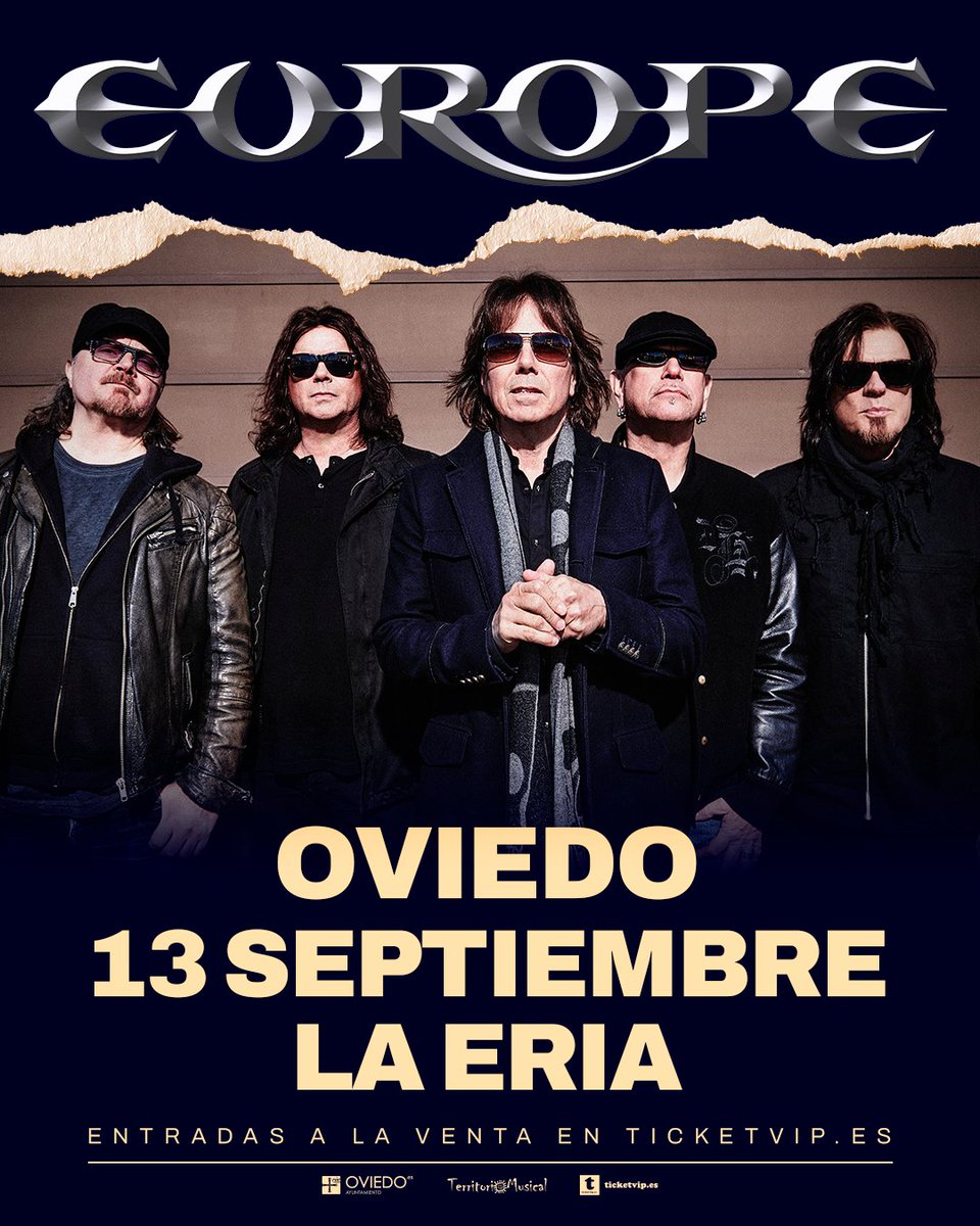 Y para la mejor generación rock traemos también a las 12h ...¡ a #Europe en Oviedo!

🎟️Ticketvip.es