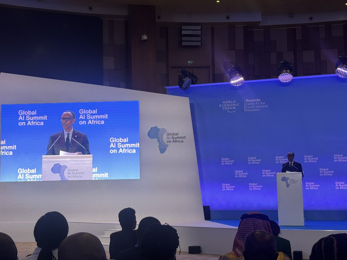 Norman Schräpel (@normanschraepel) on Twitter photo <a href="/PaulKagame/">Paul Kagame</a> is opening the #GAISAfrica2025 and demands three things that will drive AI in Africa: 1) reliable infrastructure, 2) build a local workforce, 3) accelerate continental integration.
<a href="/DigiCenterRW/">Digital Transformation Center Rwanda</a> <a href="/RwandaICT/">Ministry of ICT and Innovation | Rwanda</a> <a href="/PaulKagame/">Paul Kagame</a> is opening the #GAISAfrica2025 and demands three things that will drive AI in Africa: 1) reliable infrastructure, 2) build a local workforce, 3) accelerate continental integration.
<a href="/DigiCenterRW/">Digital Transformation Center Rwanda</a> <a href="/RwandaICT/">Ministry of ICT and Innovation | Rwanda</a>