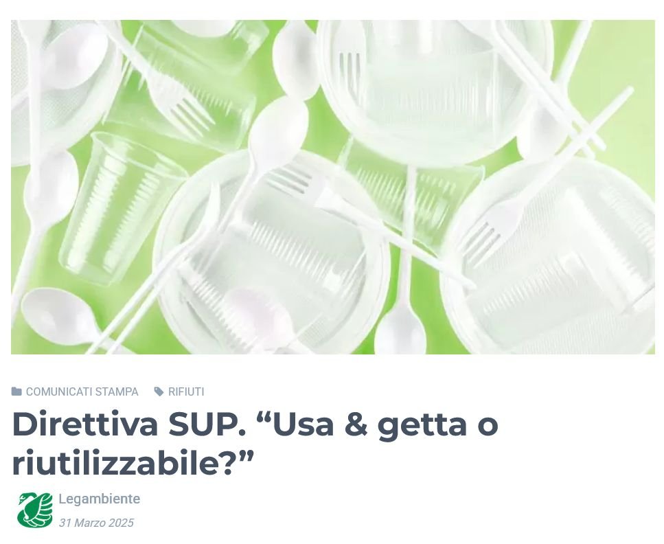 Asso Bio Plastiche (@abioplastiche) on Twitter photo 📣 Indagine <a href="/Legambiente/">Legambiente</a> sulle #stoviglie #monouso
🎙️Luca Bianconi, presidente #Assobioplastiche: "L'indagine di Legambiente è estremamente utile e avvalora il quadro allarmante che stiamo denunciando da oltre un anno"
--> legambiente.it/comunicati-sta…
--> assobioplastiche.org/news/indagine-… 📣 Indagine <a href="/Legambiente/">Legambiente</a> sulle #stoviglie #monouso
🎙️Luca Bianconi, presidente #Assobioplastiche: "L'indagine di Legambiente è estremamente utile e avvalora il quadro allarmante che stiamo denunciando da oltre un anno"
--> legambiente.it/comunicati-sta…
--> assobioplastiche.org/news/indagine-…