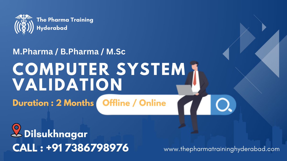 THEPHARMA378021's tweet image. THE PHARMA TRAINING HYDERABAD
Ensuring Compliance, Enhancing Quality!
Master CSV – Secure Your Pharma Future!
#CSVTraining #PharmaValidation #ComputerSystemValidation #GAMP5 #21CFRPart11 #PharmaCompliance #RegulatoryAffairs #CSVWorkshop #CSVExperts #HyderabadPharma #Pharma
