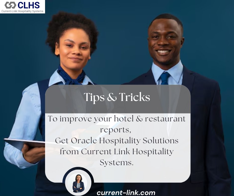 CLHS_Nigeria's tweet image. Enhance your hotel &amp;amp; restaurant reports with Oracle Hospitality Solutions from Current Link Hospitality Systems! Contact us at sales@current-link.com for a demo and pricing. #HospitalitySolutions #OracleHospitality #CurrentLink #HotelTech #RestaurantManagement
