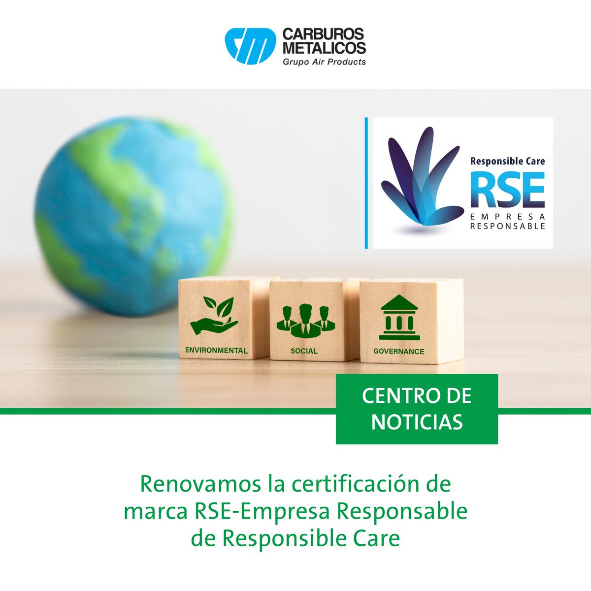 📢 Renovamos la certificación ‘RSE-Empresa Responsable de Responsible Care’, otorgada por <a href="/Feique_ES/">Feique</a>. 

Este reconocimiento representa nuestro compromiso con la #RSE y la #Sostenibilidad, destacando nuestra contribución al Desarrollo Sostenible. 

➡️ carburos.com/company/news-c…