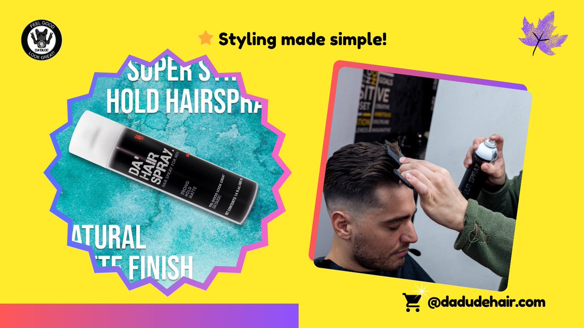 DaDudeyounghair's tweet image. 🌟 Styling made simple! No fuss, no mess—Da'Hair Spray delivers a stronghold for men on the go. 🚀🌟
#hairtransformation #StyleWithEase #GroomingMadeSimple