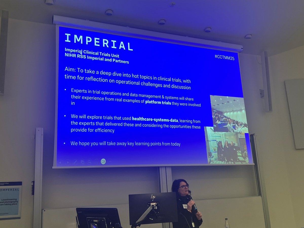 stats_ci's tweet photo. Day 2 of the @ImperialCTU & Imperial & Partners NIHR RSS Hub Contemporary Clinical Trials Methodology Meeting is just kicking off! Today focuses on operational, database and data management challenges for Platform trials and Healthcare systems data-enabled trials #CCTMM25 https://t.co/AOrpIEitle