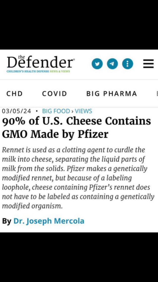 🧀 Pfizer has their deadly hands all over US cheese now...