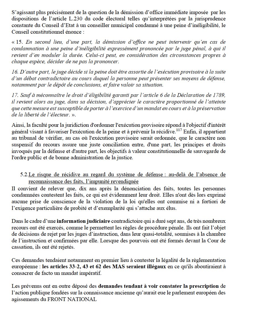 tcabarrus's tweet photo. Il faut contrer le matraquage du Rassemblement National qui répète à l'envi que Marine Le Pen serait une victime des juges. Elle est coupable.
À la demande de mes followers, je poste les pages essentielles du délibéré.(1/2) https://t.co/J7nUvFIqLK