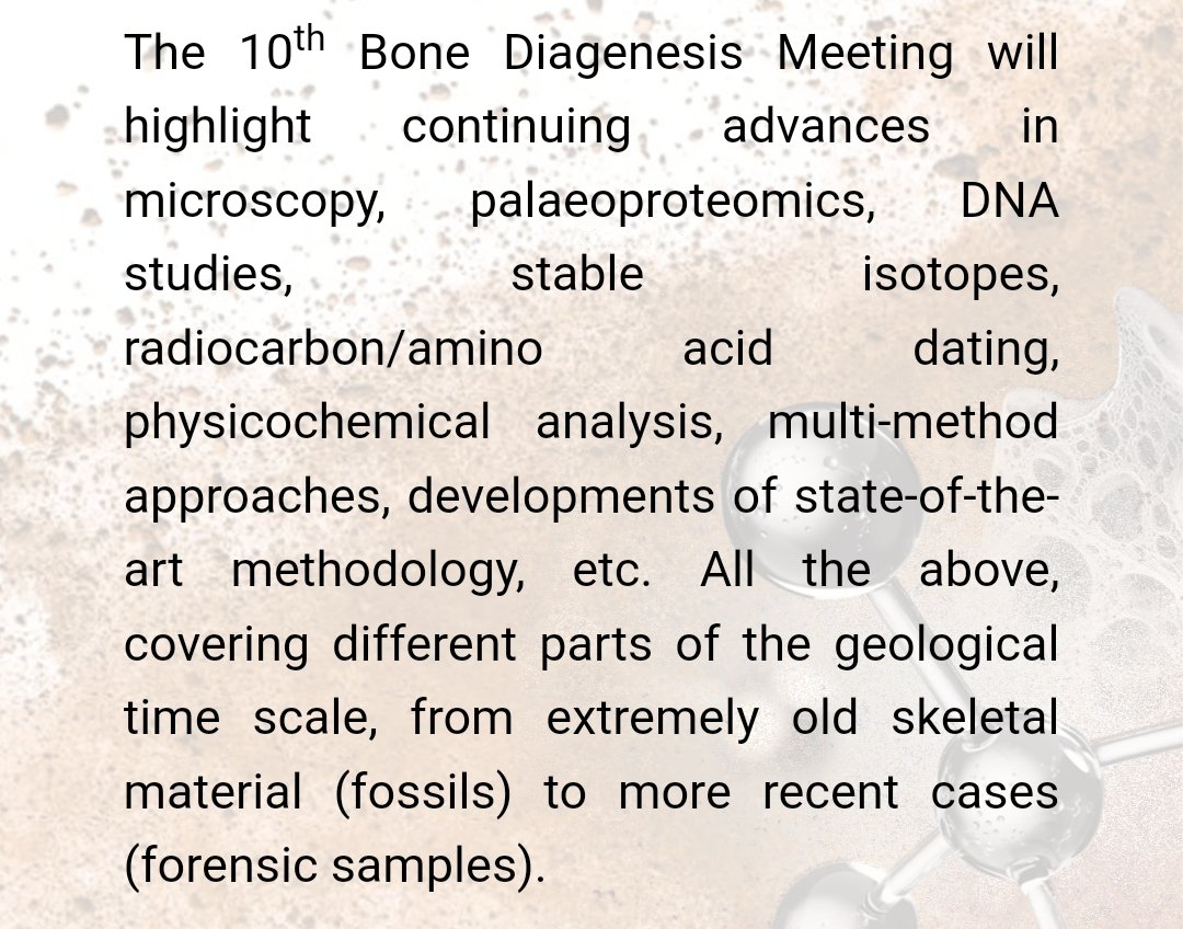 10th Bone Diagenesis Meeting (Athens, Greece) #BD2025

🚨BREAKING NEWS: Deadline Extended!🚨
🗓️New Submission Deadline: 30 April
bd-2025.com/abstracts

Good news, procrastinators and overachievers alike! We heard your silent screams, so we’re giving you a little more time. 🎉