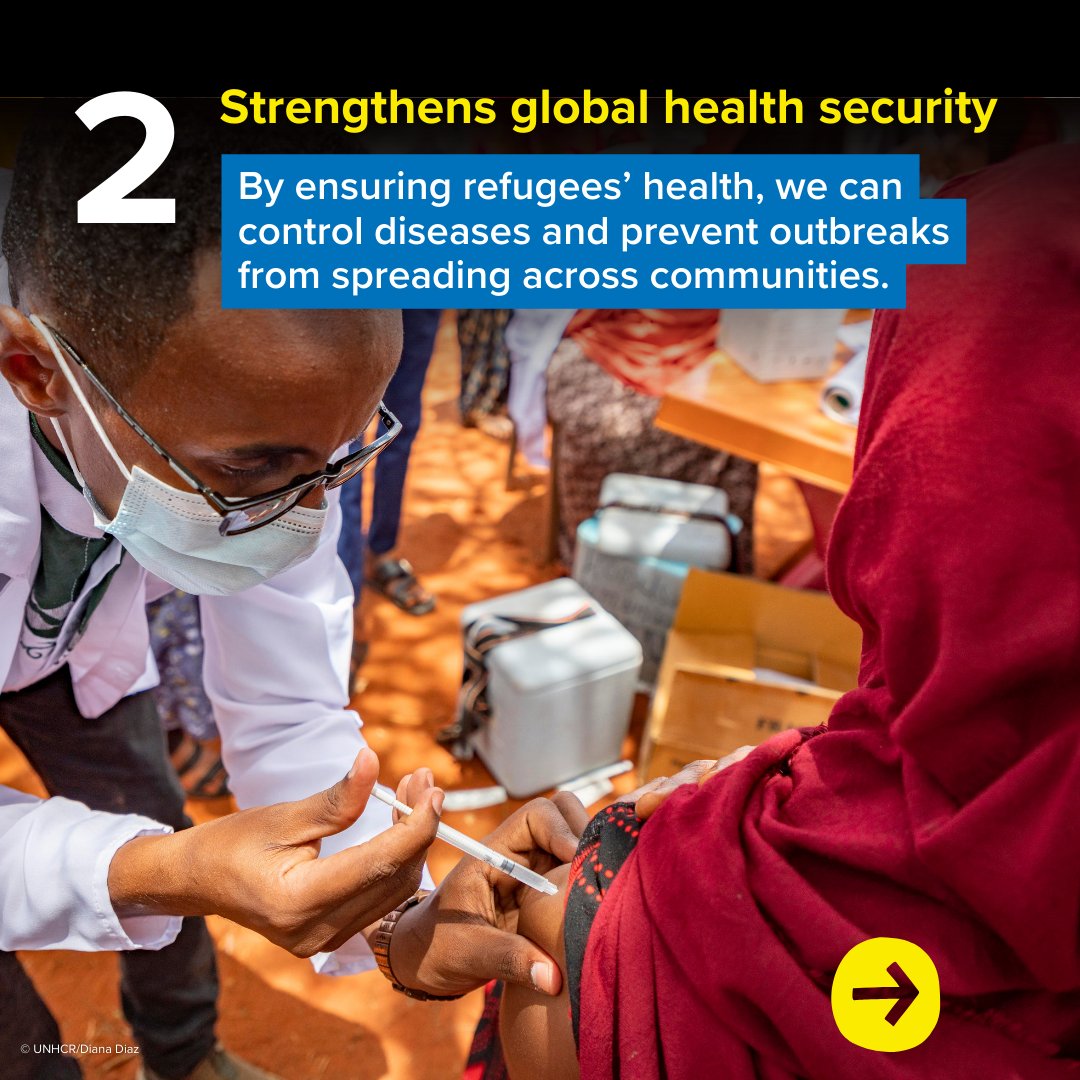 Refugees's tweet photo. Ensuring refugees’ health isn’t just the right thing to do, it’s the smart thing to do. #WorldHealthDay