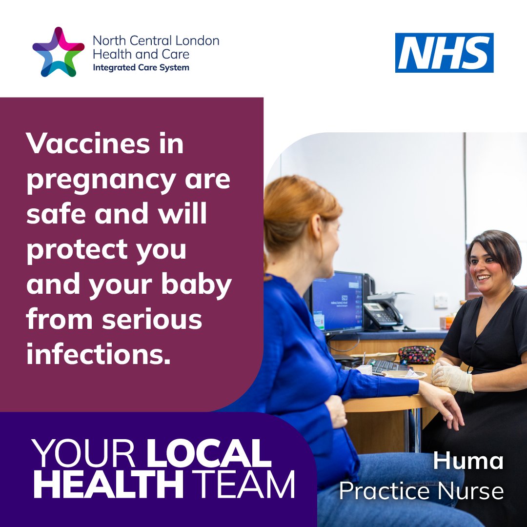 Vaccines in pregnancy are safe and will protect you and your baby from serious infections. 

Get protected, get vaccinated: orlo.uk/1VSdT

#Barnet #Camden #Enfield #Haringey #Islington #NHS #pregnancy #vaccines
