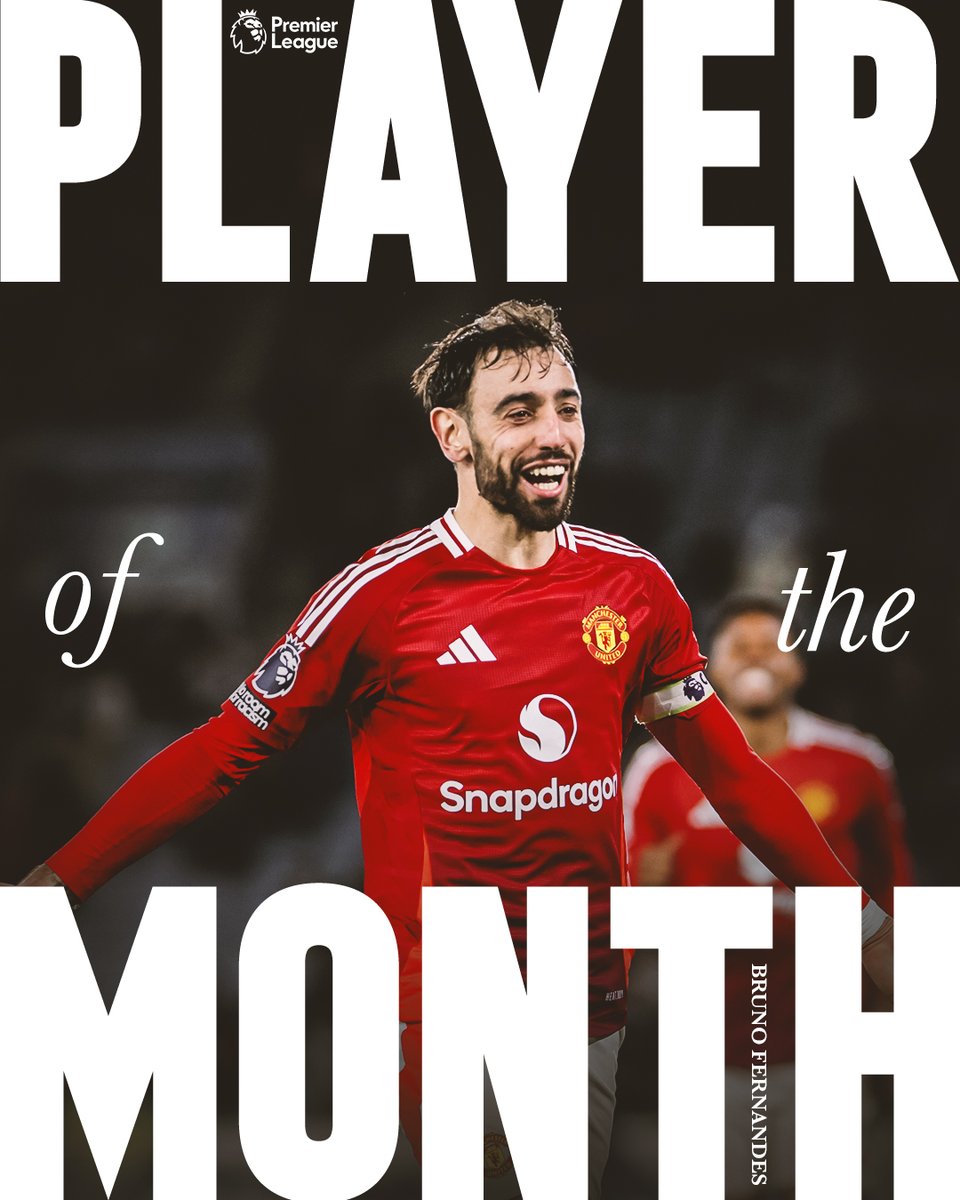Manchester United (@manutd) on Twitter photo 🎶 “Bruno, Bruno, Brunooo…” ❤️
<a href="/B_Fernandes8/">Bruno Fernandes</a> is the @PremierLeague Player of the Month for March 🔥
#MUFC || #PL 🎶 “Bruno, Bruno, Brunooo…” ❤️
<a href="/B_Fernandes8/">Bruno Fernandes</a> is the @PremierLeague Player of the Month for March 🔥
#MUFC || #PL