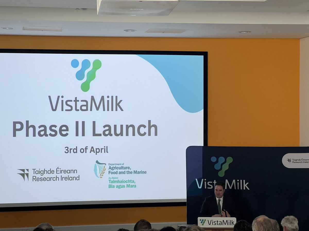 Sean Mulvany (@seanmulvany) on Twitter photo Big day in @Teagasc Moorepark as <a href="/martinheydonfg/">Martin Heydon</a> launches the second round of funding for <a href="/VistaMilk/">VistaMilk Research Ireland Centre</a> - 5 more years of <a href="/agriculture_ie/">Dept of Agriculture, Food and the Marine</a> and <a href="/IrishResearch/">We are now Research Ireland</a> funding for agrifood research in collaboration with industry. Big day in @Teagasc Moorepark as <a href="/martinheydonfg/">Martin Heydon</a> launches the second round of funding for <a href="/VistaMilk/">VistaMilk Research Ireland Centre</a> - 5 more years of <a href="/agriculture_ie/">Dept of Agriculture, Food and the Marine</a> and <a href="/IrishResearch/">We are now Research Ireland</a> funding for agrifood research in collaboration with industry.
