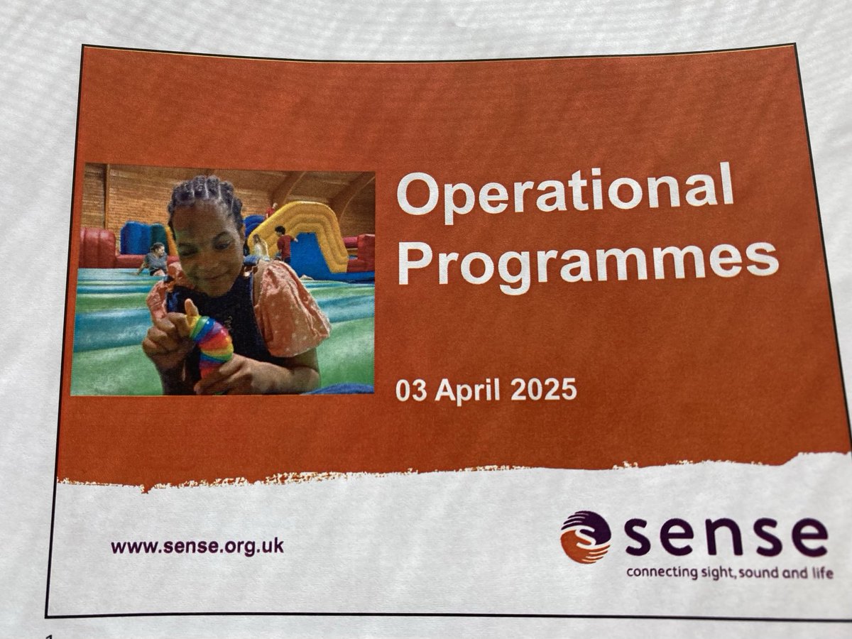 I’m really looking forward to the ⁦<a href="/sensecharity/">Sense</a>⁩ Operational Programmes day! Especially hearing from our new CEO ⁦<a href="/JWatsonONeill/">James Watson-O'Neill</a>⁩
