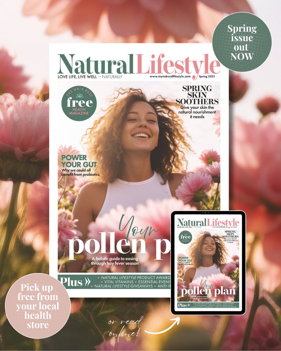Our spring issue is out now 🌸
mynaturallifestyle.co.uk/imag/nlspring2… 

- Easing seasonal #allergies
- Spring #skin soothers
- The benefits of #probiotics 
- Vital #vitamins 
PLUS we reveal the WINNERS of our Natural Lifestyle Product Awards 🥳🏆