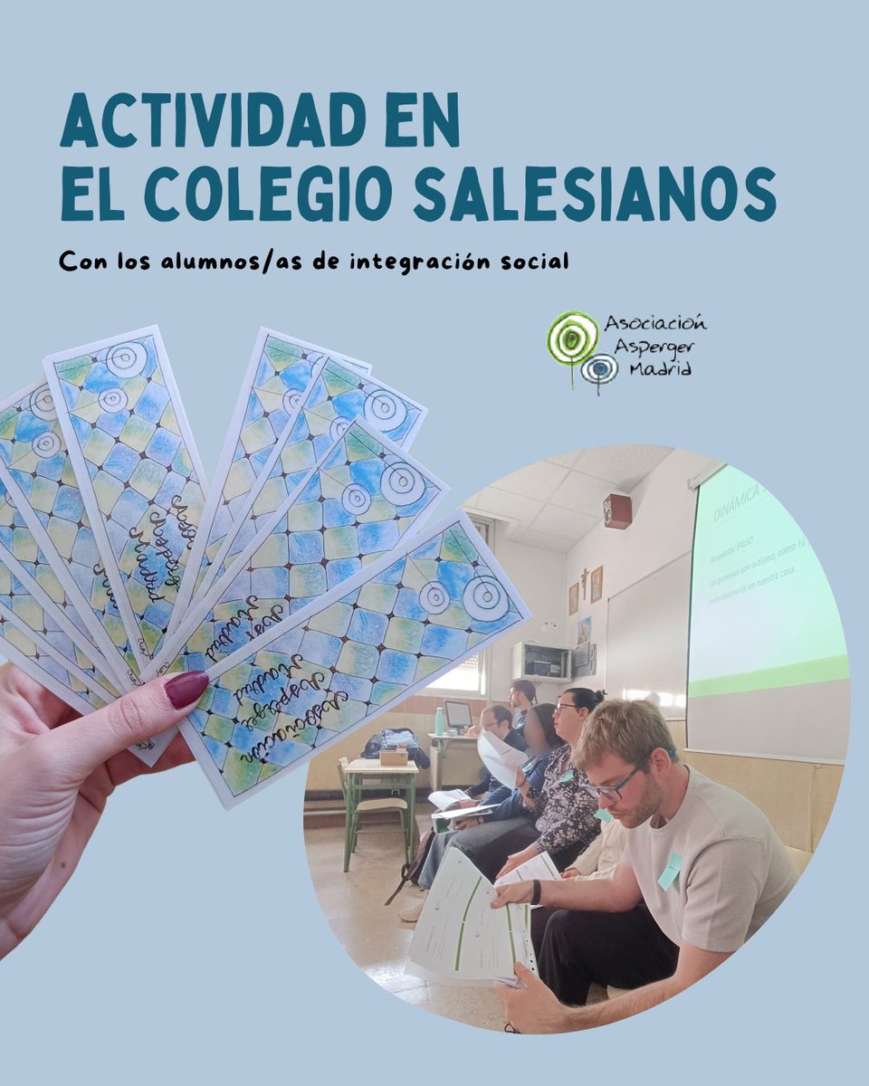 Asociación Asperger Madrid (@aspergermadrid) on Twitter photo El martes 25, el grupo de autogestores visitó el Colegio <a href="/salesianosatoch/">Salesianos Atocha</a> para compartir con el alumnado de Integración Social qué es el SA/TEA, desmontar mitos y hablar de experiencias en primera persona.💙
#integración #AspergerMadrid El martes 25, el grupo de autogestores visitó el Colegio <a href="/salesianosatoch/">Salesianos Atocha</a> para compartir con el alumnado de Integración Social qué es el SA/TEA, desmontar mitos y hablar de experiencias en primera persona.💙
#integración #AspergerMadrid