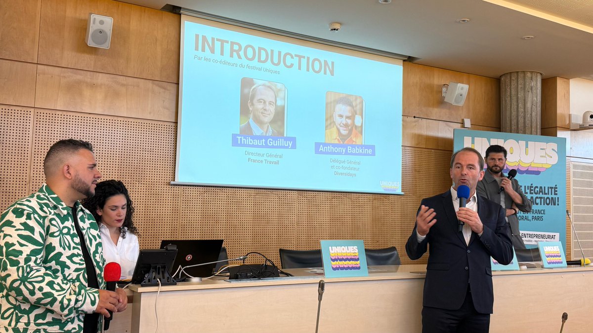 Conférence de presse pour UNIQUES, le 1er festival pour l'égalité des chances co-édité par France Travail et @Diversidays 🚀

👉 Un mouvement collectif d’entreprises et d’associations de toutes tailles pour lutter contre les inégalités et promouvoir la diversité et l’inclusion !