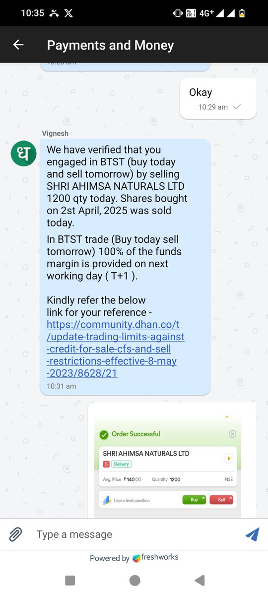 singh535353's tweet photo. 2. Highlighting the Short Selling Issue  
Dear @DhanCares, short selling is not allowed in SME stocks, yet your platform let me sell Shri Ahimsa IPO twice! My funds went from ₹1,67,000 to ₹1,85,000 and now show -₹37,000. This is unacceptable. Please explain &amp; resolve this ASAP https://t.co/Qs27TJ9hLN