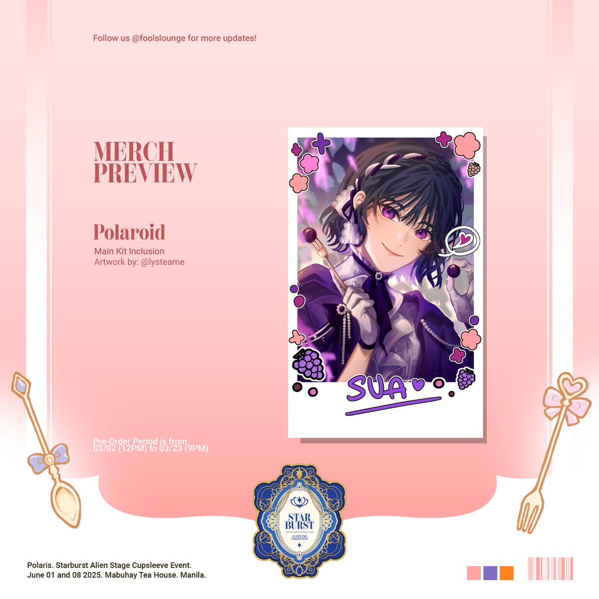 POLARIS 폴라리스 'STARBURST: An Alien Stage Cupsleeve Event'

Merch Preview 〖Polaroid〗
➫ Artist: <a href="/lysteame/">Lys 🍵</a> 

#StarburstCSE #AlienStage #ALNST #ALNSTCSE