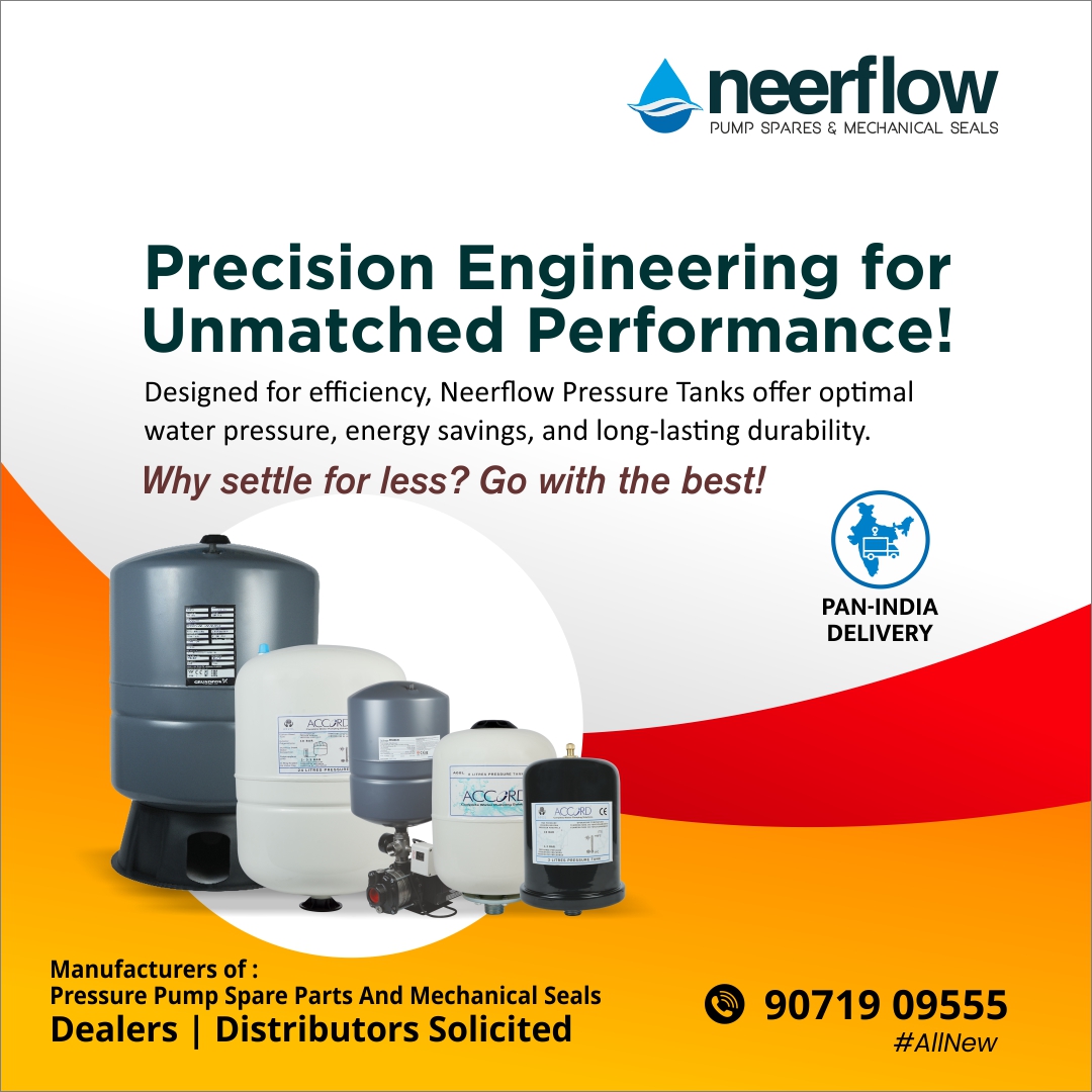 Neer_flow's tweet image. Designed for efficiency, Neerflow Pressure Tanks offer optimal water pressure, energy savings, and long-lasting durability.
Why settle for less? Go with the best!
Visit us at:
🌐 neerflow.com

#pressuretank #highpressuretank #spareparts #spare #submersiblespareparts