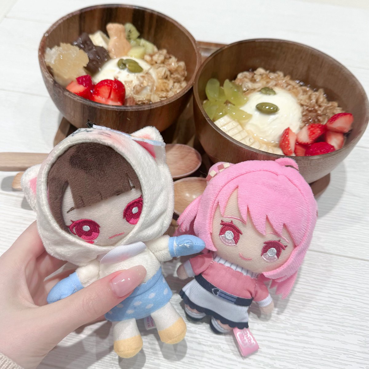 この前のあさんと おデートしてきましたっ🫣🎀 のあさんもぬいも食べ物