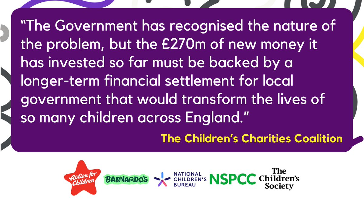 The Children’s Charities Coalition is urging the Chancellor to invest more into children’s social care. 

This will enable local authorities to rebuild early intervention services preventing more children and families reaching crisis point. Full statement: bit.ly/42fxvU6