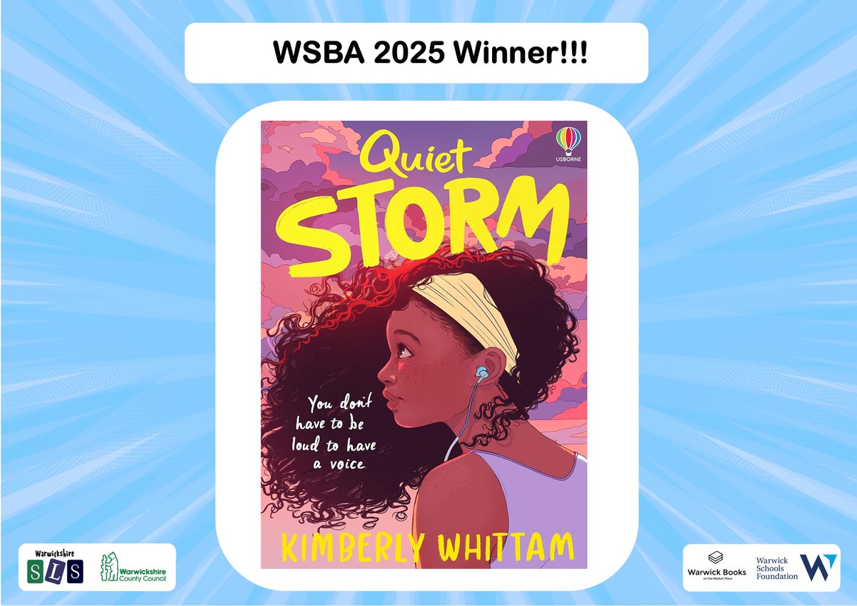 Warwickshire Schools Library Service (@warwickshiresls) on Twitter photo The winner of the WSBA 25, voted for by students across Warwickshire, is... Quiet Storm by <a href="/KimberlyWhittam/">Kimberly Whittam</a> <a href="/Usborne/">Usborne Publishing</a> <a href="/Warwickshire_CC/">Warwickshire County Council</a> <a href="/warkslibraries/">Warwickshire Libraries</a> #readingforpleasure Congratulations Kimberly!β€οΈππ The winner of the WSBA 25, voted for by students across Warwickshire, is... Quiet Storm by <a href="/KimberlyWhittam/">Kimberly Whittam</a> <a href="/Usborne/">Usborne Publishing</a> <a href="/Warwickshire_CC/">Warwickshire County Council</a> <a href="/warkslibraries/">Warwickshire Libraries</a> #readingforpleasure Congratulations Kimberly!β€οΈππ