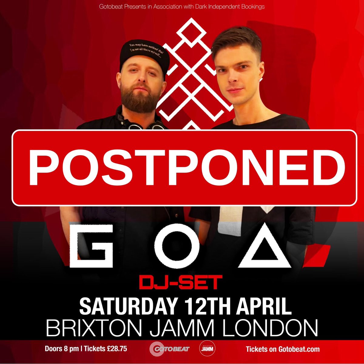 Due to circumstances out of our control, unfortunately our London show has to be postponed .

New date will be announced soon, stay tuned, all purchased tickets are valid or eligible for a refund.