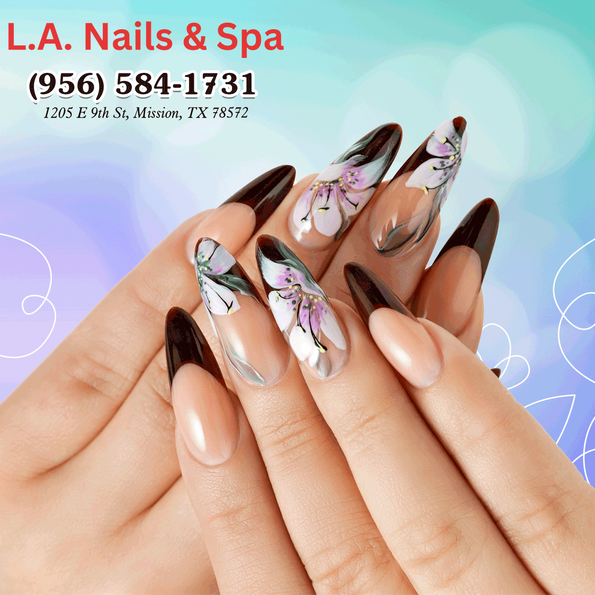 lanailsspa's tweet photo. 💖🌿 Refresh your look with vibrant, nature-inspired nail art that captures the warmth and renewal of the season. https://t.co/ijtlviXHjU
