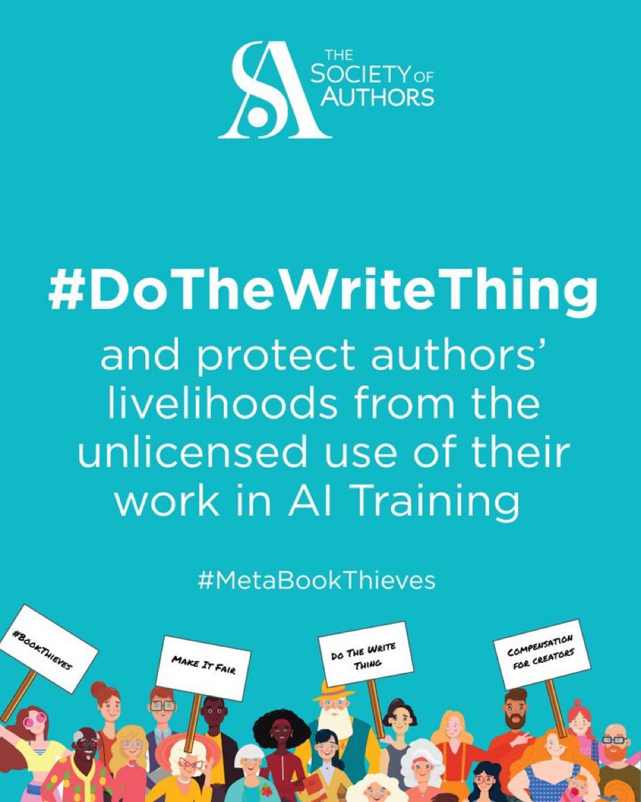 Solidarity with <a href="/Soc_of_Authors/">The Society of Authors</a> today, and with every single author who has had their life’s work stolen by the #MetaBookThieves