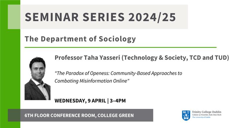 TCD Sociology (@tcdsociology) on Twitter photo ✏️Sociology Seminar Series - 9 April We look forward to welcoming <a href="/TahaYasseri/">Taha Yasseri</a> to our seminar series next week! 📷
<a href="/TCD_SSP/">TCD Social Sciences & Philosophy</a> ✏️Sociology Seminar Series - 9 April We look forward to welcoming <a href="/TahaYasseri/">Taha Yasseri</a> to our seminar series next week! 📷
<a href="/TCD_SSP/">TCD Social Sciences & Philosophy</a>