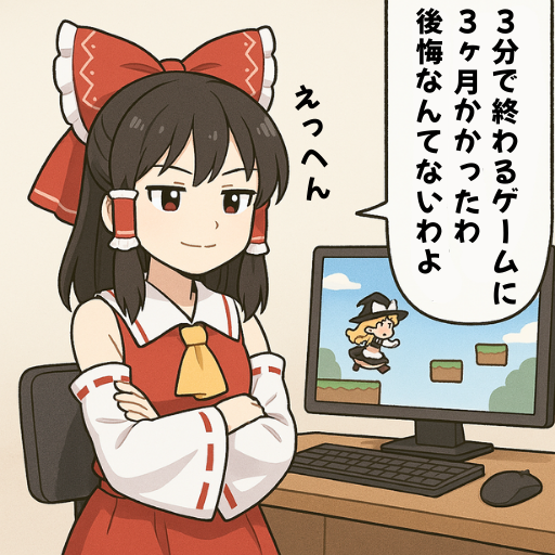 非効率こそ、創作の証。
#ゲーム作る霊夢 