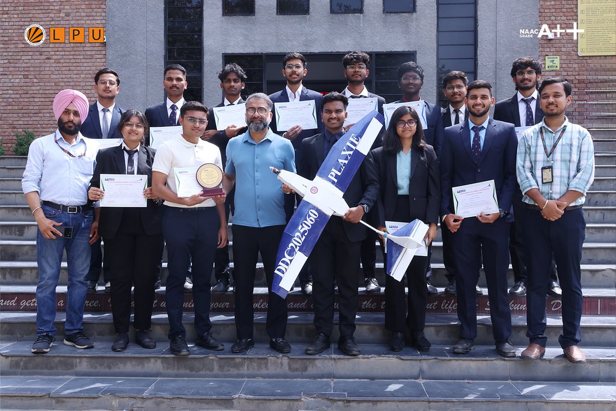 dsw_lpu's tweet image. Exciting News from Team PLAXI! 

We’re thrilled to announce that Team PLAXI from Shyen Aerospace organization under Department of Student Research and Project has secured 2nd place in the Best Innovation category at the 10th SAEINDIA Drone Development Challenge!
#TeamPLAXI