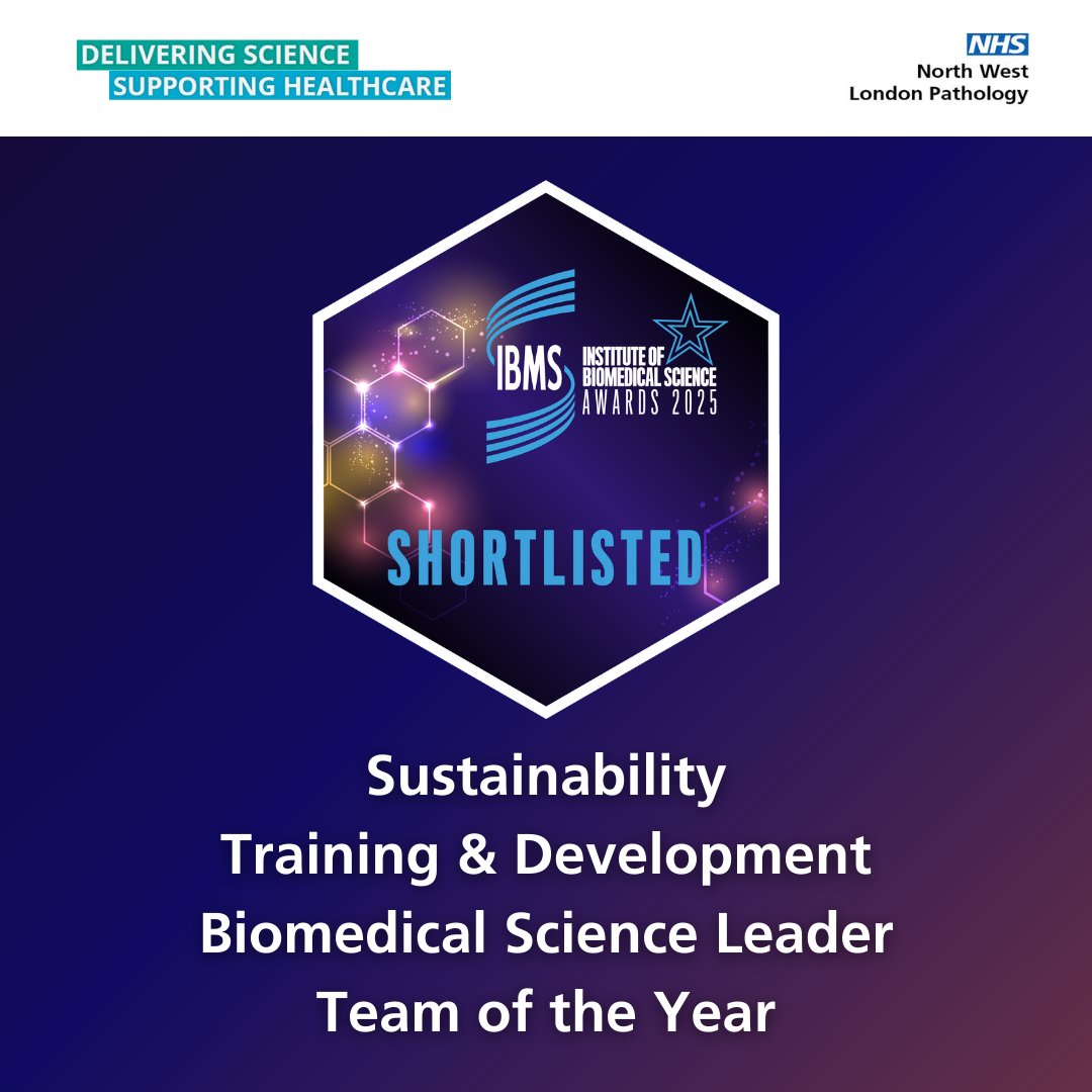 NwlPathology's tweet image. We’re thrilled to announce that we’re in the #IBMSshortlist for FOUR awards at the IBMS Awards! 🤩🥳 We have been nominated for Sustainability, Training &amp;amp; Development, Team of the Year and Angela Jean-François and Janki Kavi have been nominated for the Biomedical Scientist Award!