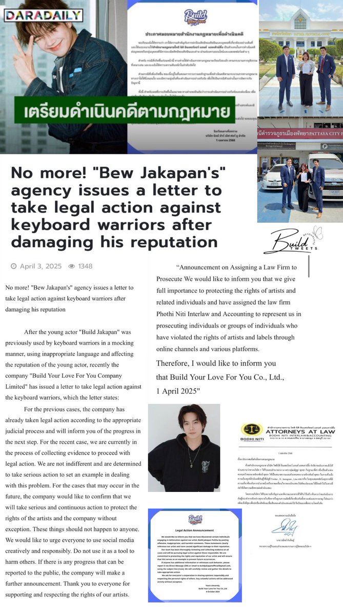 build_tweets's tweet photo. 📰 MEDIA COVERAGE - DARADAILY 
        ~~ 03 April 2025~~ 

“NO MORE ‼️‼️”
Build Jakapan’s agency to take legal actions against all keyboard warrior damaging the artists’s reputation 🔥🔥

LIKE COMMENT SHARE 
🔗 https://t.co/kys2aNUMfp

‼️Link to FB in comment . 

#BuildJakapan #Beyourluve @JakeB4rever