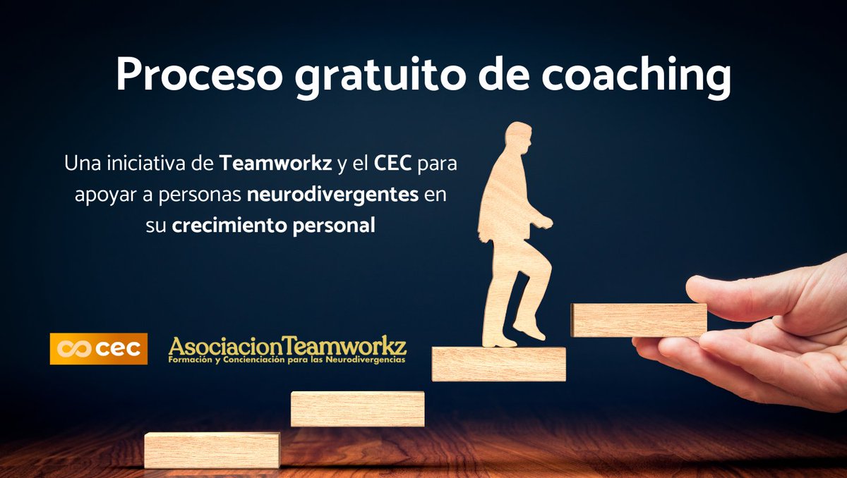 Asociación Teamworkz (@asocteamworkz) on Twitter photo ¿Eres #neurodivergente y sientes que te cuesta avanzar en lo laboral o personal?
Junto a <a href="/CEC_COACHING/">CEC | Escuela de Coaching</a>, ofrecemos 4 sesiones de coaching profesional GRATIS (valor superior a 300€) solo para socios.
Coaching seguro y con enfoque neurodivergente.
Contáctanos para más info. ¿Eres #neurodivergente y sientes que te cuesta avanzar en lo laboral o personal?
Junto a <a href="/CEC_COACHING/">CEC | Escuela de Coaching</a>, ofrecemos 4 sesiones de coaching profesional GRATIS (valor superior a 300€) solo para socios.
Coaching seguro y con enfoque neurodivergente.
Contáctanos para más info.