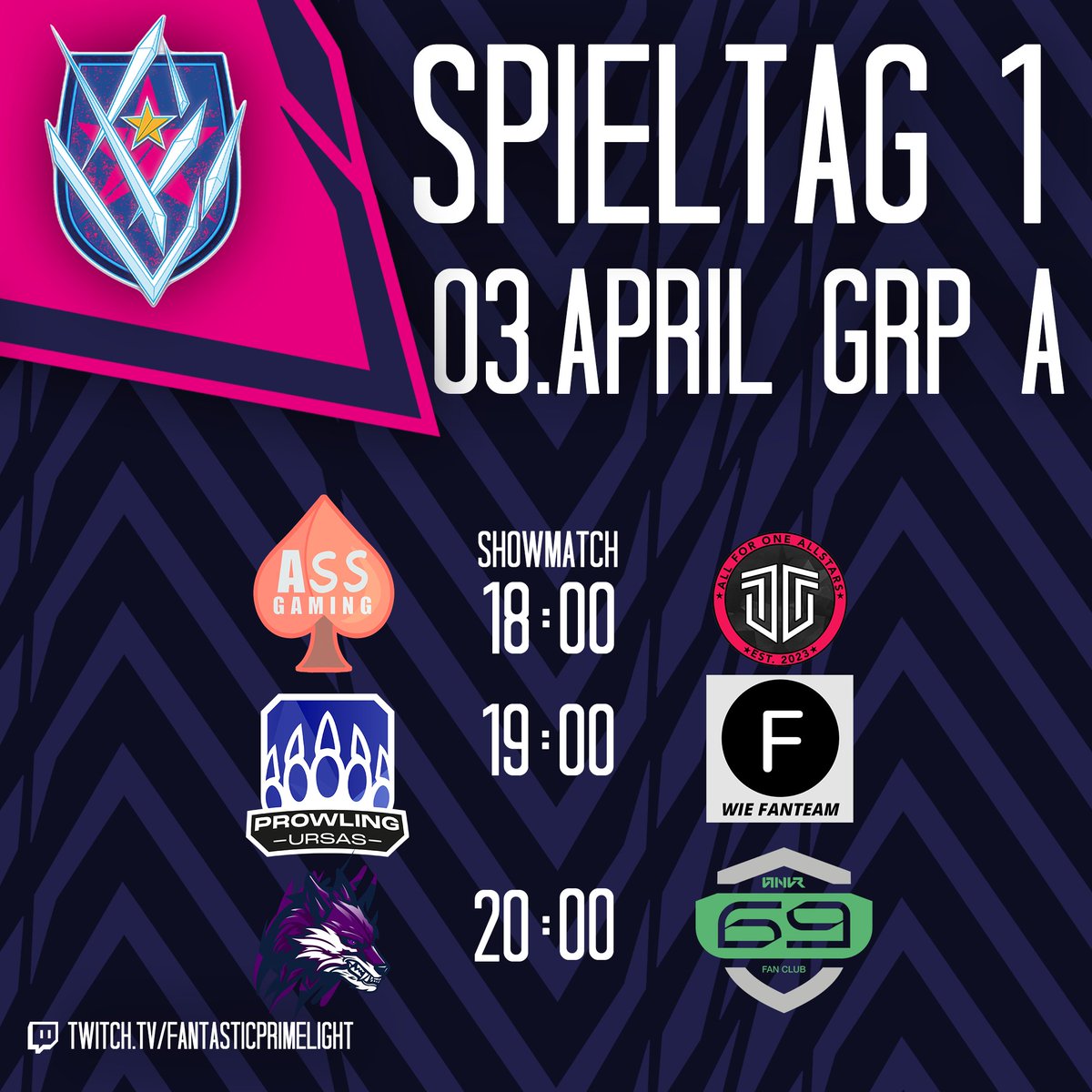 FPL_Turnier's tweet photo. wann FPL? HEUTE!!!!
Wir starten um 18:00 mit einem Showmatch zwischen Gruppe A vs Gruppe B zwischen @acegamingde und @all41_gaming.
Danach geht es im Rolling Schedule weiter mit den übrigen Partien.
Caster für heute sind: @F4bst3r & @Dam0n_12
Link zum Stream Unten⬇️⬇️⬇️ https://t.co/D3SxijRUv2