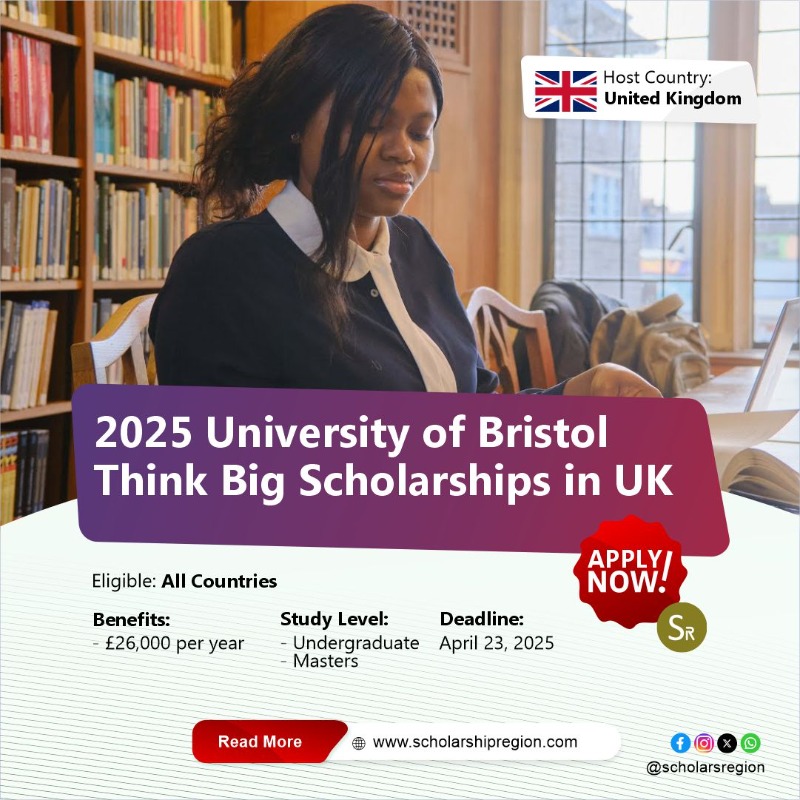 scholarsregion's tweet photo. Prestigious Scholarships for Master’s Degrees in the UK 2025

* Newcastle University MBA Scholarship

* Goldsmiths University of London

* Loughborough University Development

* University of Bristol Think Big Scholarships

* University of Exeter Futures Scholarship

APPLY NOW↘️