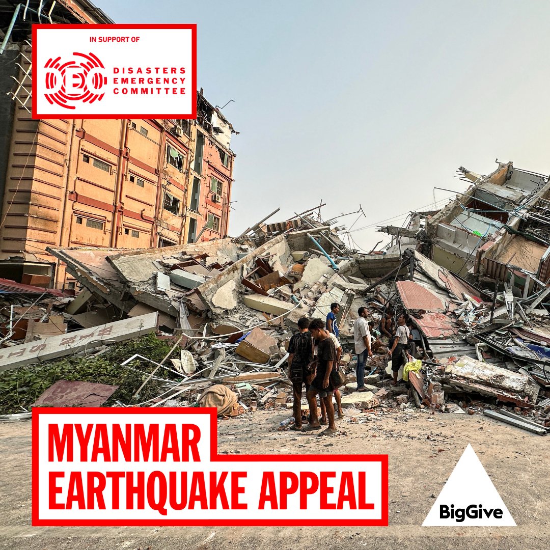 Powerful earthquakes have devastated Myanmar.

We’re supporting <a href="/BigGive/">Big Give</a>’s emergency campaign to double donations for <a href="/decappeal/">DEC</a>. Every pound donated can be matched, doubling the impact for those who need it most.❤️

Donate now: bit.ly/DEC-Myanmar