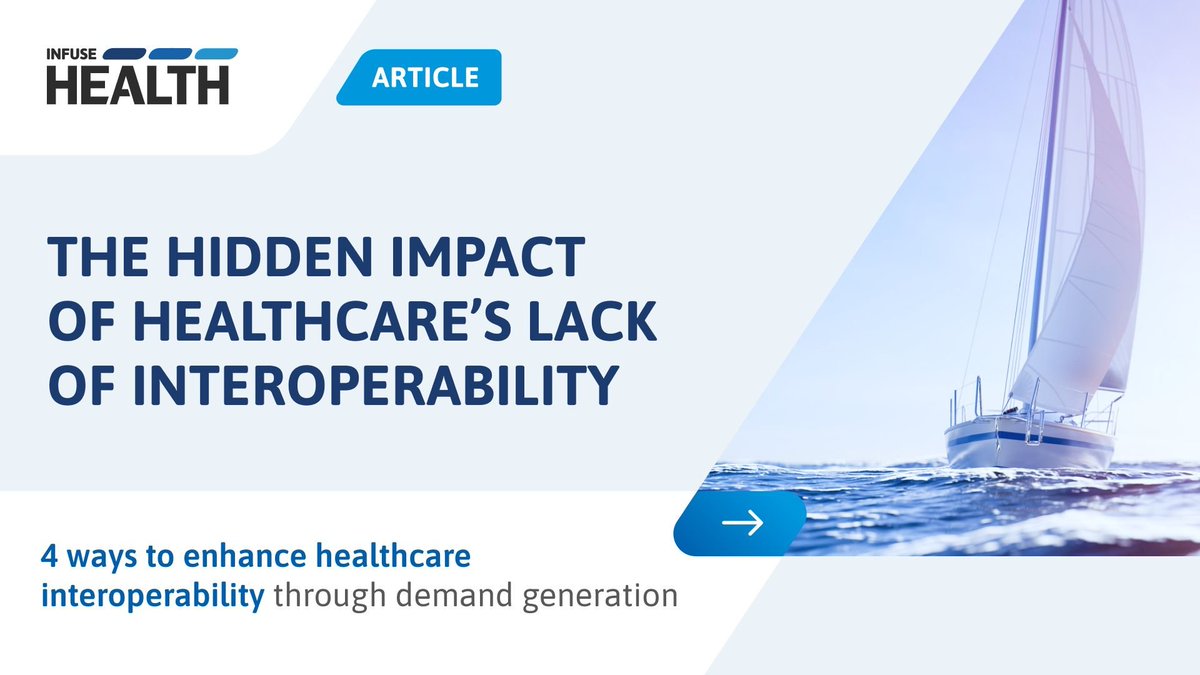 INFUSEemea's tweet photo. Healthcare interoperability ensures that vital patient data, such as medical history and test results, transfers between systems smoothly, empowering providers with comprehensive information for decision making.

However, healthcare providers face numerous challenges to achieving seamless, interconnected experiences.

Read the full article to examine the challenges of healthcare interoperability and potential solutions for creating a more interconnected and efficient healthcare system.

https://t.co/V4s3InZK6Q

#B2Bmarketing #DemandGeneration #Healthcare