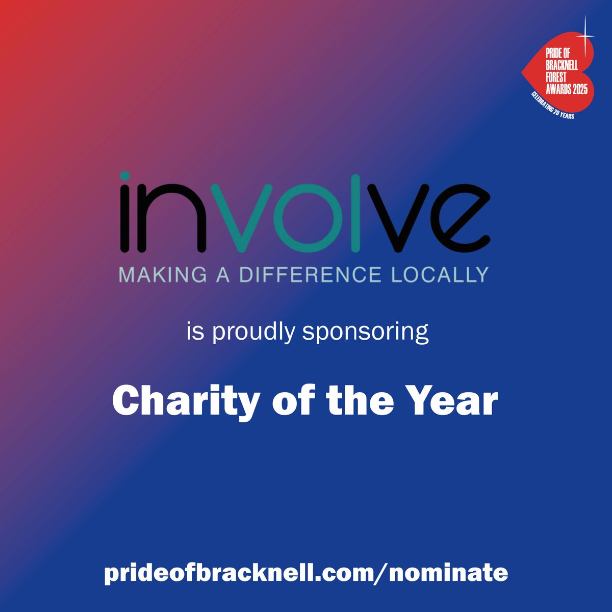 We're thrilled to have involve Community Services helping us #Celebrate20YearsOfPoBFA by sponsoring the 𝗖𝗵𝗮𝗿𝗶𝘁𝘆 𝗼𝗳 𝘁𝗵𝗲 𝗬𝗲𝗮𝗿 𝗔𝘄𝗮𝗿𝗱, which celebrates charities that make a difference in the #BracknellForestCommunity. 🌟