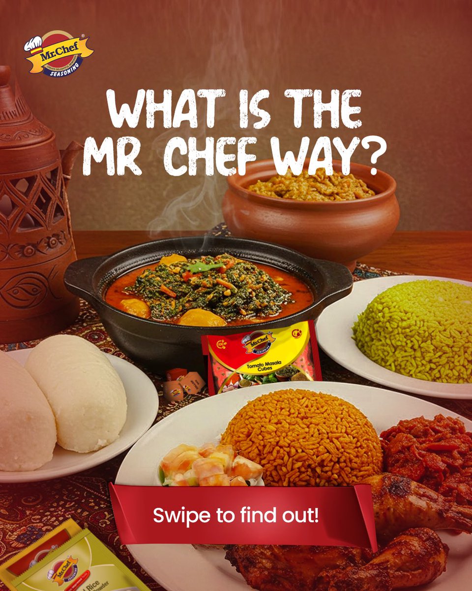 MrChefNigeria's tweet photo. Cooking just got smarter, more colourful, and extra delicious!
Swipe to see how Mr. Chef makes stressful meal prep a thing of the past!
#MrChefNigeria #MrChefSeasoning #ChefChef #MrChefWay https://t.co/i2X51zGi72