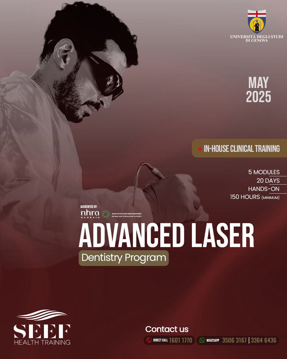 seeftrainingbh's tweet photo. ‼️ New Batch Alert! ‼️

We’re thrilled to kick off another round of our Advanced Laser Dentistry Course in collaboration with the prestigious University of Genova, Italy! 🇮🇹🎓

For more details:
https://t.co/qmnLvabtRx https://t.co/Y2cCMBicO2