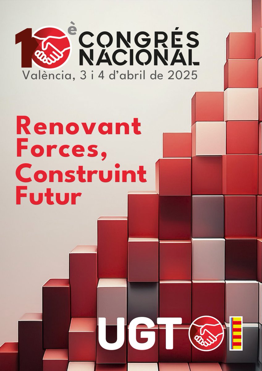 S'inicia el X Congrés Nacional de l'#UGTPV a la seu de la UGT a València on els dies 3 i 4 d'abril, els delegats i delegades assistents aprovaran els òrgans de direcció del sindicat i l'estratègia a seguir durant els pròxims quatre anys.
#RenovantForçes, #ConstruintFutur.