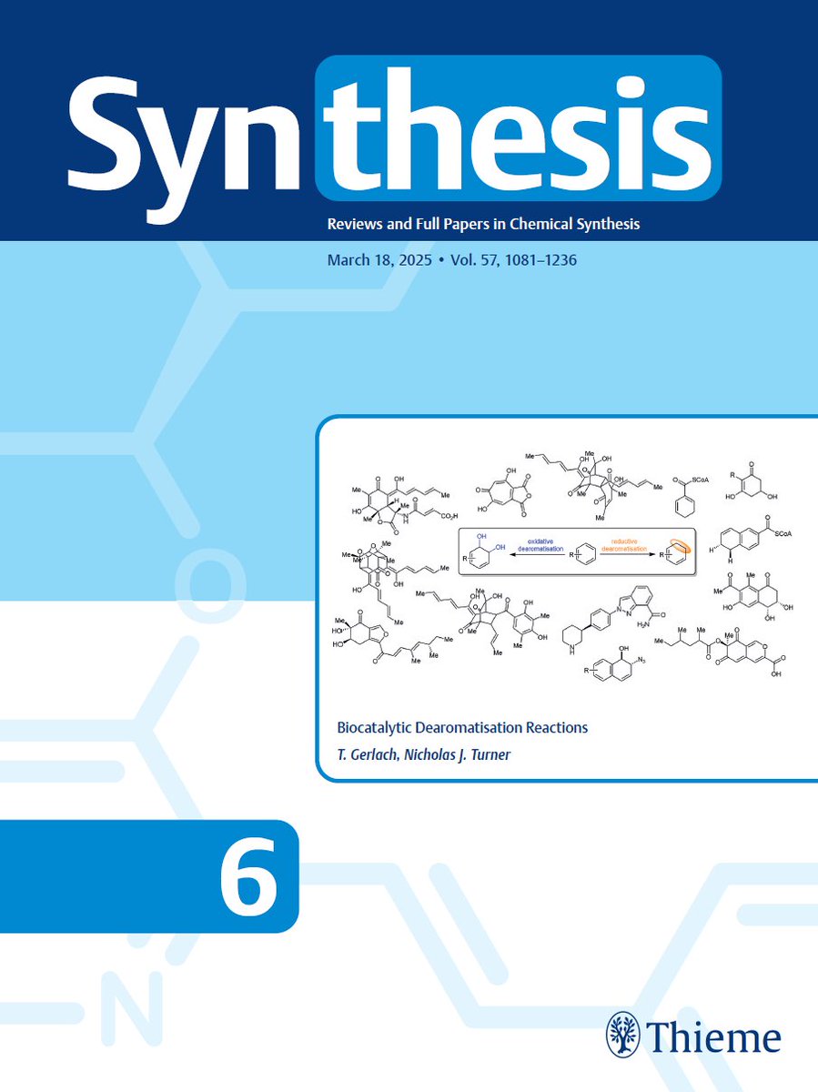 Tabea Gerlach (@gerlachtabea) on Twitter photo Delighted to see our review about #dearomatisation in #biocatalysis on the cover of <a href="/Synthesis_1969/">SYNTHESIS Journal</a>! <a href="/Turner_Biocat/">Turner Biocatalysis</a> Delighted to see our review about #dearomatisation in #biocatalysis on the cover of <a href="/Synthesis_1969/">SYNTHESIS Journal</a>! <a href="/Turner_Biocat/">Turner Biocatalysis</a>