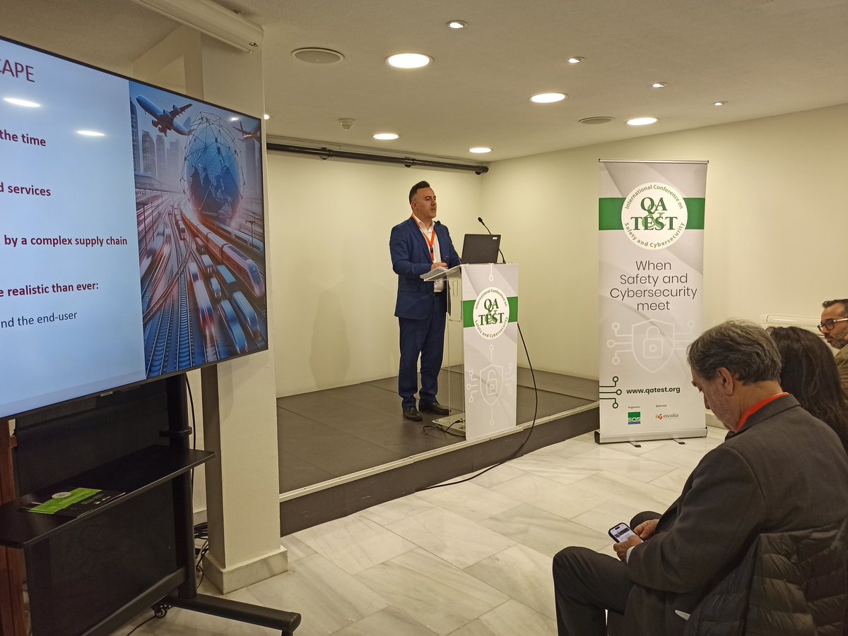 Inspiring #keynote by Pablo Garrido + David Muñiz on security &amp; cybersecurity in the railway sector, Track 1 on #Safety and #Cybersecurity Systems Engineering has featured the valuable contributions of Udy Hershkovitz and Iñaki Eguia, who have provided very interesting insights.