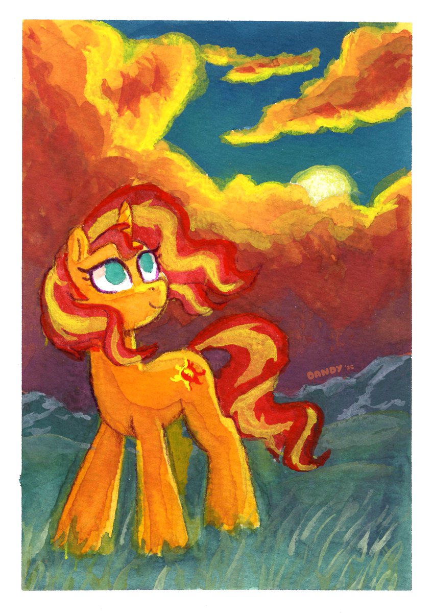 Gouache painting for the #MyPastIsNotToday2025 collab, celebrating Sunset Shimmer! 💛