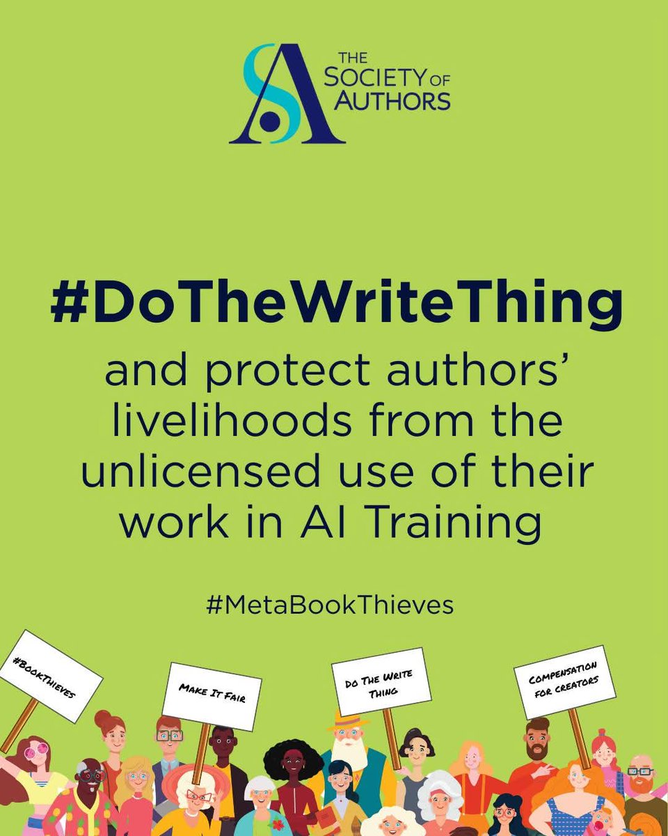 Multibillion dollar tech companies, including Meta, have illegally stolen millions of authors' work - without permission or the offer of compensation - to train their A I datasets.

Share this post and flood social media.
#MetaBookThieves