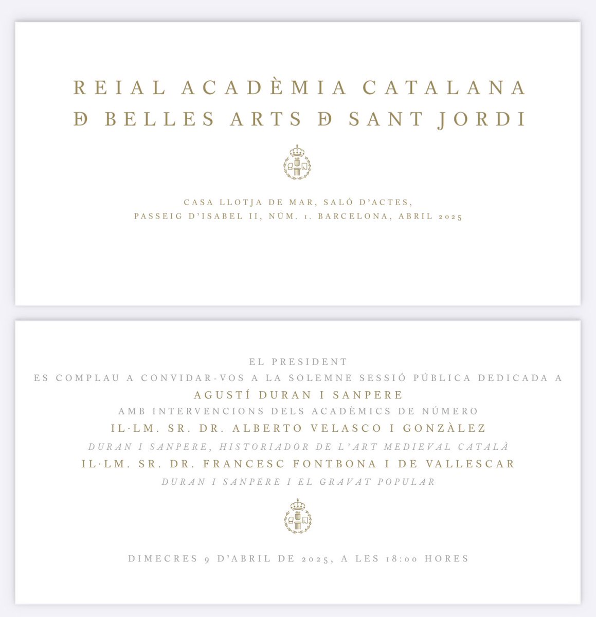 Enguany fa 50 anys de la mort d’un dels historiadors de l’art catalans més rellevants, Agustí Duran i Sanpere. El proper dimecres, a la <a href="/racbasj/">R. Acadèmia Catalana de Belles Arts de Sant Jordi</a>, parlaré d’ell i del seu interès per l’art medieval. Acosteu-vos-hi!